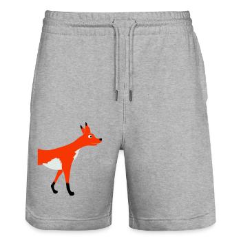 Half Fox Front Front Half Front Cool - Stanley/Stella Trainer Unisex Organic Jogging Shorts - heather grey - Front - Nik (191cm) & Marisol (170cm)