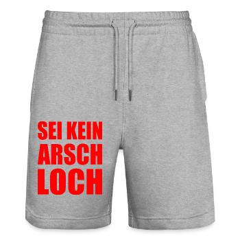 sei kein arschloch - Stanley/Stella Unisex Bio Joggingshorts Trainer  - Grau meliert - Vorne - Nik (191cm) & Marisol (170cm)