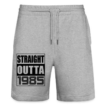 Straight Outta 1985 Geburtstag 1985 Geboren 1985 - Stanley/Stella Unisex Bio Joggingshorts Trainer  - Grau meliert - Vorne - Nik (191cm) & Marisol (170cm)