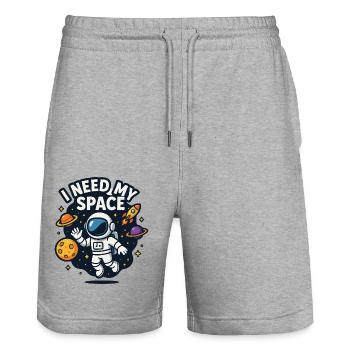 Astronaut "I need my space" - Stanley/Stella Unisex Bio Joggingshorts Trainer  - Grau meliert - Vorne - Nik (191cm) & Marisol (170cm)