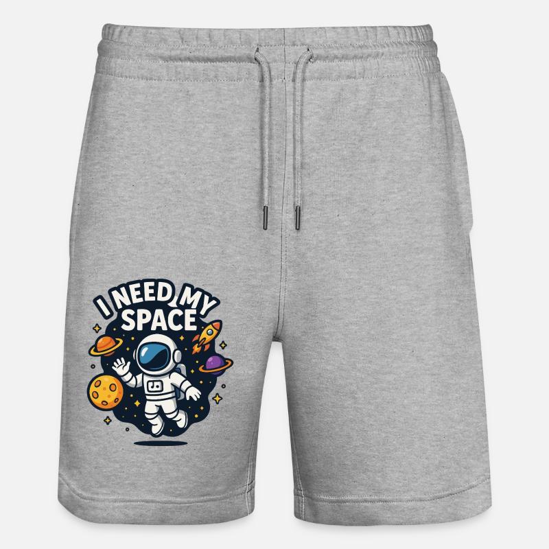 Astronaut "I need my space" - Stanley/Stella Unisex Bio Joggingshorts Trainer  - Grau meliert