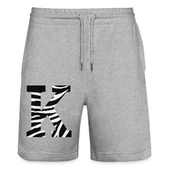 Buchstabe k Zebra - Stanley/Stella Unisex Bio Joggingshorts Trainer  - Grau meliert - Vorne - Nik (191cm) & Marisol (170cm)