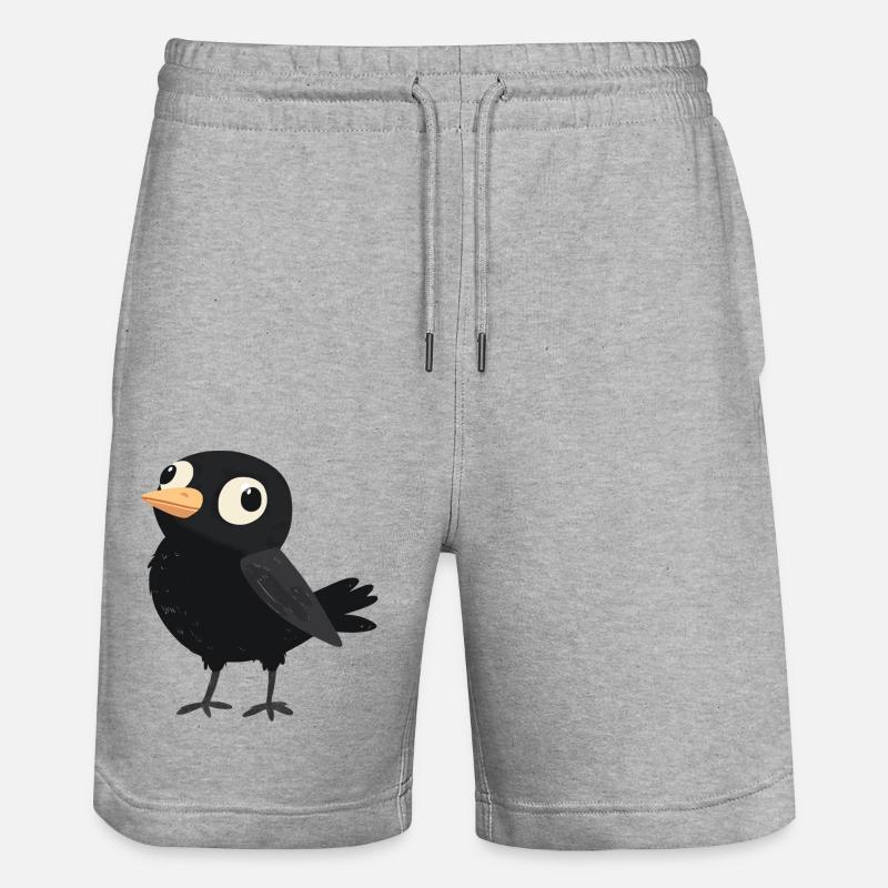 kleiner dummer Vogel - Stanley/Stella Unisex Bio Joggingshorts Trainer  - Grau meliert