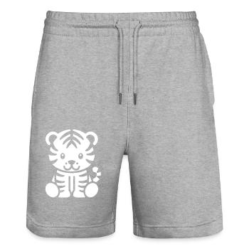Tiger - Stanley/Stella Unisex Bio Joggingshorts Trainer  - Grau meliert - Vorne - Nik (191cm) & Marisol (170cm)