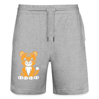Tiger - Stanley/Stella Unisex Bio Joggingshorts Trainer  - Grau meliert - Vorne - Nik (191cm) & Marisol (170cm)