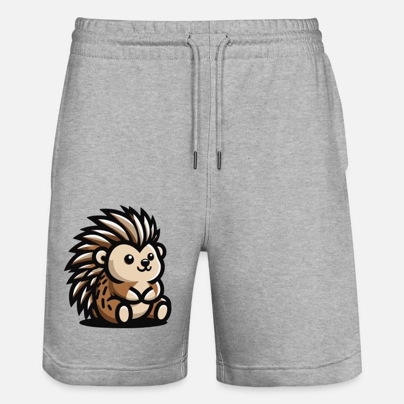 Hérisson hérissé de poils - Short de jogging bio TRAINER Stanley/Stella unisexe - gris chiné