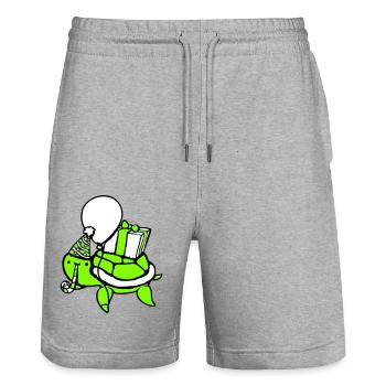 Water Turtle Birthday Party Balloon Hat - Stanley/Stella Trainer Unisex Organic Jogging Shorts - heather grey - Front - Nik (191cm) & Marisol (170cm)