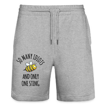 So many iditots Genervt lustige Biene Sprüche - Stanley/Stella Unisex Bio Joggingshorts Trainer  - Grau meliert - Vorne - Nik (191cm) & Marisol (170cm)