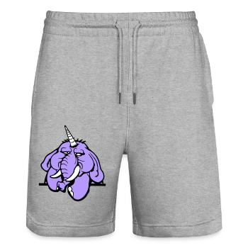 Unicorn, elephant, bad-tempered, angry, sad - Stanley/Stella Trainer Unisex Organic Jogging Shorts - heather grey - Front - Nik (191cm) & Marisol (170cm)