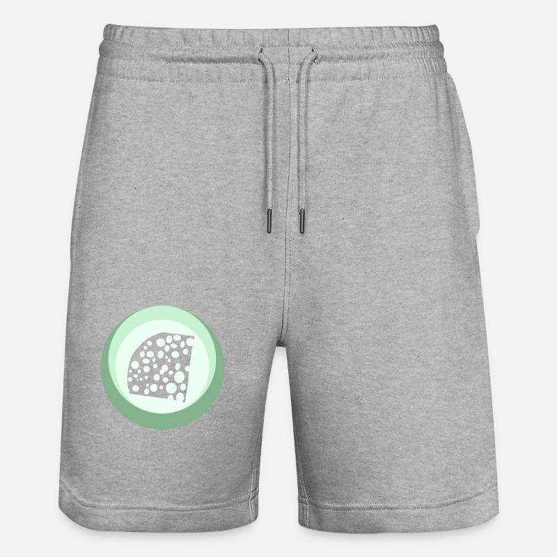 Käse Burger Feinschmecker - Stanley/Stella Unisex Bio Joggingshorts Trainer  - Grau meliert