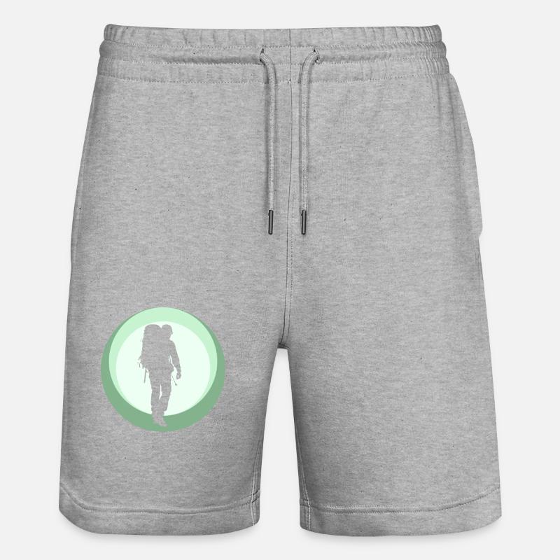 Backpacking Backpacker Wanderer - Stanley/Stella Trainer Unisex Organic Jogging Shorts - heather grey