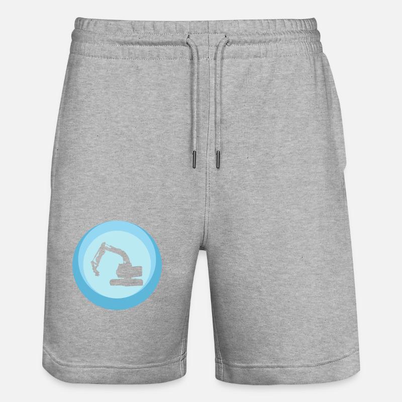 Baustelle Baggerfahrer Baggerfahrer - Stanley/Stella Unisex Bio Joggingshorts Trainer  - Grau meliert