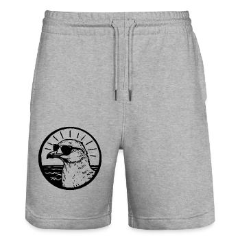 Mouette - Short de jogging bio TRAINER Stanley/Stella unisexe - gris chiné - Devant - Nik (191cm) & Marisol (170cm)