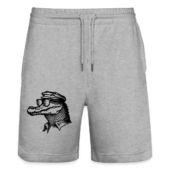 Crocodile Alligator - Short de jogging bio TRAINER Stanley/Stella unisexe - gris chiné - Devant - Nik (191cm) & Marisol (170cm)