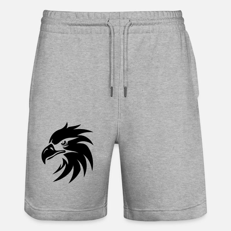 Eagle Eagle Head - Stanley/Stella Trainer Unisex Organic Jogging Shorts - heather grey