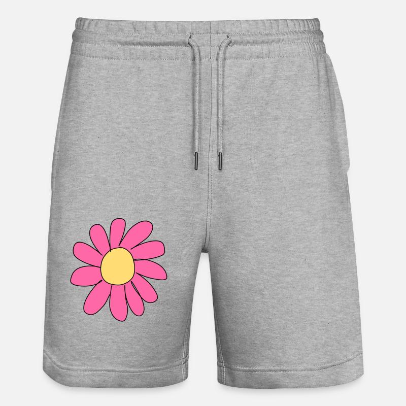 Icône rose fleur - Short de jogging bio TRAINER Stanley/Stella unisexe - gris chiné