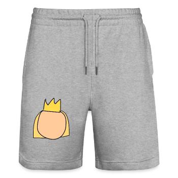 Symbole de la reine de la couronne de la tête - Short de jogging bio TRAINER Stanley/Stella unisexe - gris chiné - Devant - Nik (191cm) & Marisol (170cm)