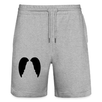 Flügel fliegen symbol Engel - Stanley/Stella Unisex Bio Joggingshorts Trainer  - Grau meliert - Vorne - Nik (191cm) & Marisol (170cm)