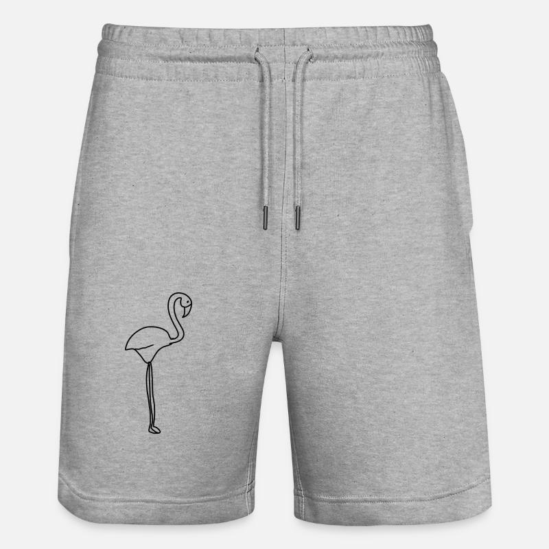 Icône d’animal flamant rose - Short de jogging bio TRAINER Stanley/Stella unisexe - gris chiné