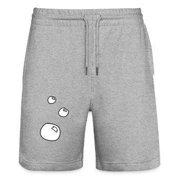 Soap bubbles forming circles - Stanley/Stella Trainer Unisex Organic Jogging Shorts - heather grey - Front - Nik (191cm) & Marisol (170cm)