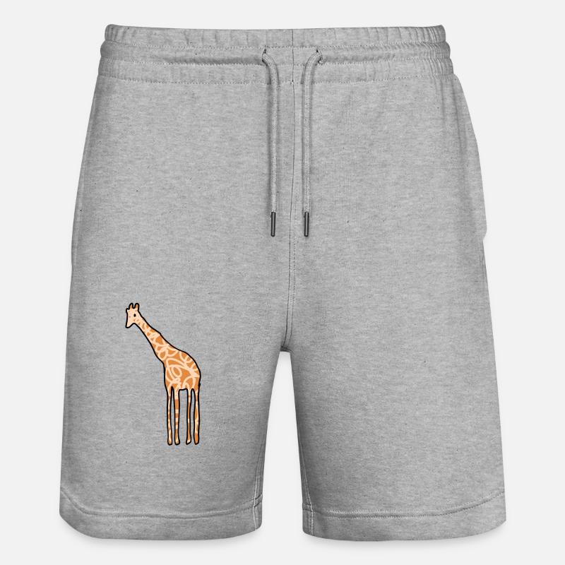 Icône d’animal girafe - Short de jogging bio TRAINER Stanley/Stella unisexe - gris chiné