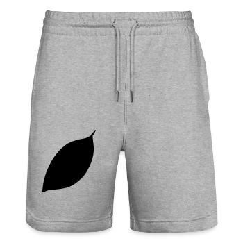 blatt symbol form natur - Stanley/Stella Unisex Bio Joggingshorts Trainer  - Grau meliert - Vorne - Nik (191cm) & Marisol (170cm)