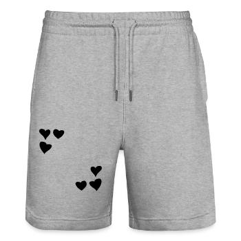 herzen muster rahmen symbol herz liebe - Stanley/Stella Unisex Bio Joggingshorts Trainer  - Grau meliert - Vorne - Nik (191cm) & Marisol (170cm)