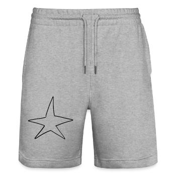 Forme du symbole de l’étoile - Short de jogging bio TRAINER Stanley/Stella unisexe - gris chiné - Devant - Nik (191cm) & Marisol (170cm)