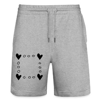 herz herzen muster symbol form liebe - Stanley/Stella Unisex Bio Joggingshorts Trainer  - Grau meliert - Vorne - Nik (191cm) & Marisol (170cm)