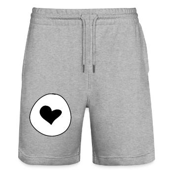 herz form kreis symbol liebe valentinstag - Stanley/Stella Unisex Bio Joggingshorts Trainer  - Grau meliert - Vorne - Nik (191cm) & Marisol (170cm)