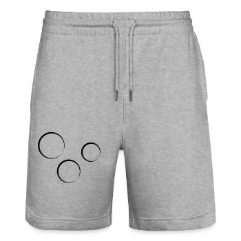 Icône en forme de cercle à trois cercles - Short de jogging bio TRAINER Stanley/Stella unisexe - gris chiné - Devant - Nik (191cm) & Marisol (170cm)
