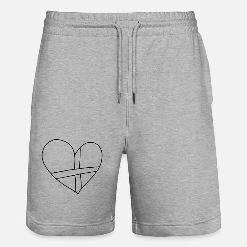 Patch ruban Heart Lines - Short de jogging bio TRAINER Stanley/Stella unisexe - gris chiné