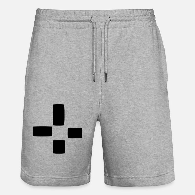 Square Pattern Four Shapes Shape - Stanley/Stella Trainer Unisex Organic Jogging Shorts - heather grey