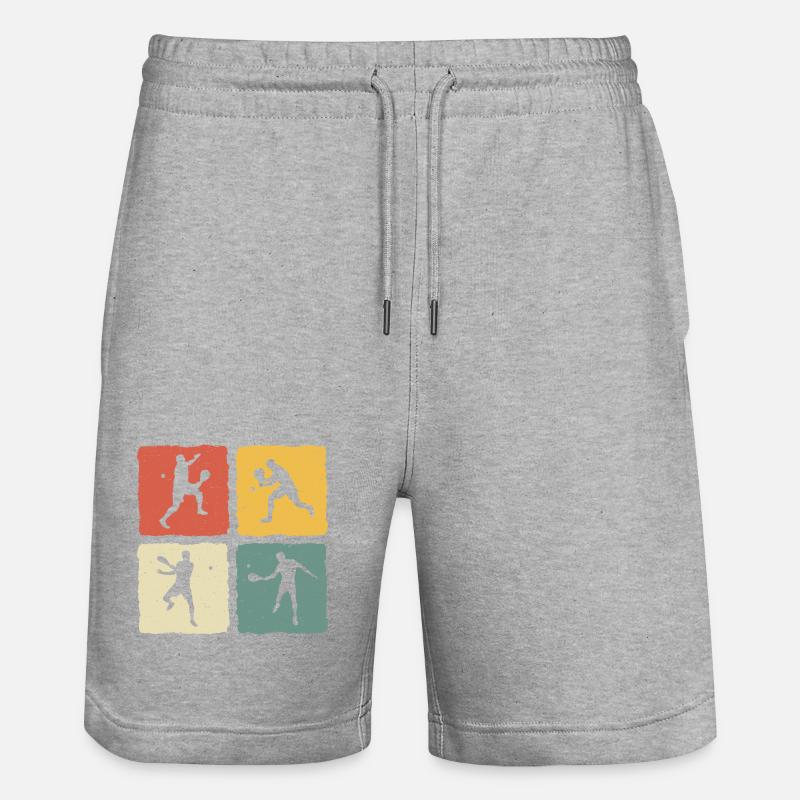 Retro Padel - Stanley/Stella Trainer Unisex Organic Jogging Shorts - heather grey