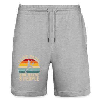 I Like Padel and Maybe 3 People - Stanley/Stella Trainer Unisex Organic Jogging Shorts - heather grey - Front - Nik (191cm) & Marisol (170cm)