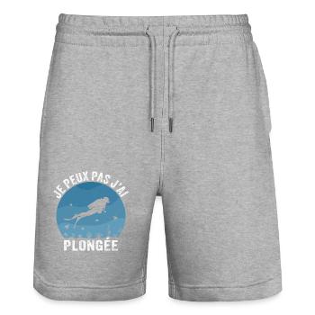 Cadeau de plongée Je Peux Pas J'ai Plongée - Short de jogging bio TRAINER Stanley/Stella unisexe - gris chiné - Devant - Nik (191cm) & Marisol (170cm)