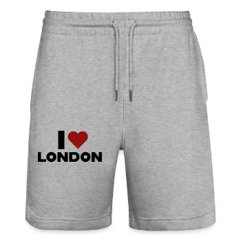 London Fan Shirt - Stanley/Stella Unisex Bio Joggingshorts Trainer  - Grau meliert - Vorne - Nik (191cm) & Marisol (170cm)