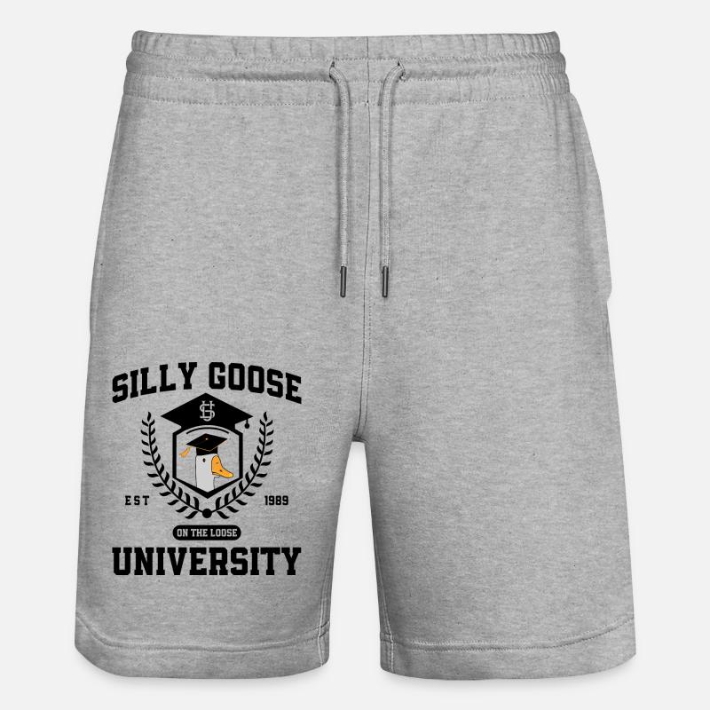 Silly Goose University Silly Goose University Meme - Stanley/Stella Unisex Bio Joggingshorts Trainer  - Grau meliert