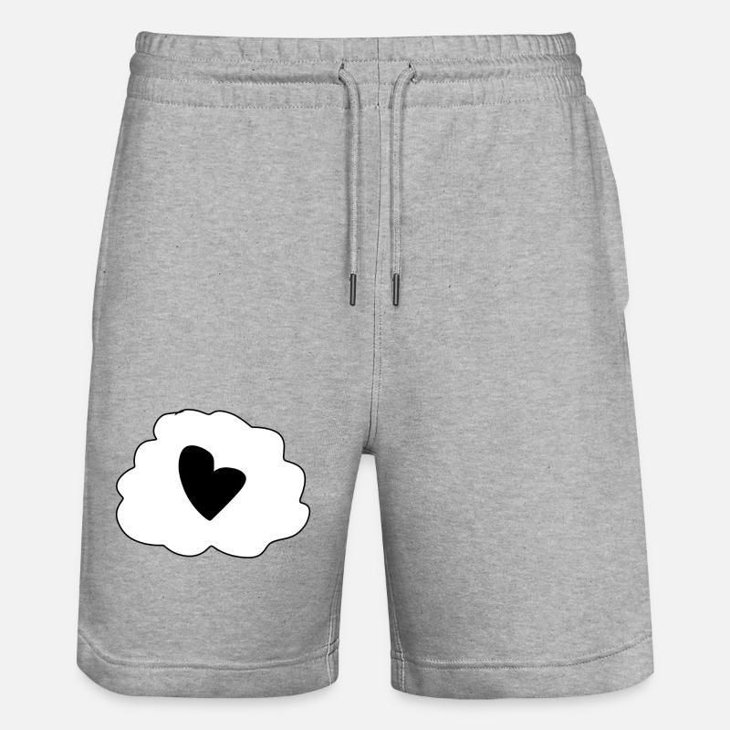 Cloud Thinking Heart Icon - Stanley/Stella Trainer Unisex Organic Jogging Shorts - heather grey