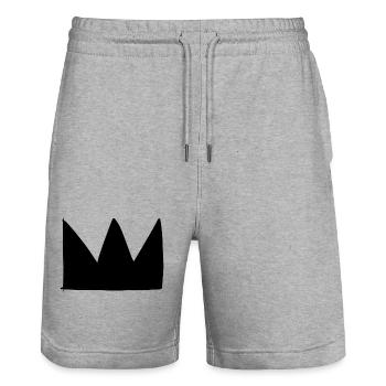 Symbole de la couronne Forme de roi - Short de jogging bio TRAINER Stanley/Stella unisexe - gris chiné - Devant - Nik (191cm) & Marisol (170cm)
