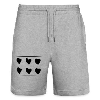 sechs herzen herz rechteck muster - Stanley/Stella Unisex Bio Joggingshorts Trainer  - Grau meliert - Vorne - Nik (191cm) & Marisol (170cm)