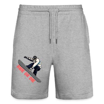 Snowboard Ride or Die - Short de jogging bio TRAINER Stanley/Stella unisexe - gris chiné - Devant - Nik (191cm) & Marisol (170cm)