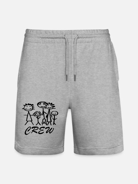 Famille équipe Crew - Short de jogging bio TRAINER Stanley/Stella unisexe - gris chiné