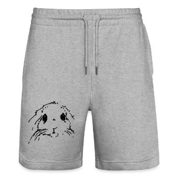 Lapin - Short de jogging bio TRAINER Stanley/Stella unisexe - gris chiné - Devant - Nik (191cm) & Marisol (170cm)