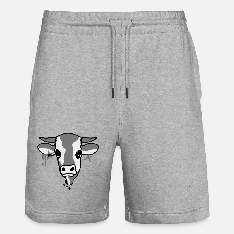 La tête d'une vache - Short de jogging bio TRAINER Stanley/Stella unisexe - gris chiné
