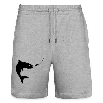 pêche - Short de jogging bio TRAINER Stanley/Stella unisexe - gris chiné - Devant - Nik (191cm) & Marisol (170cm)