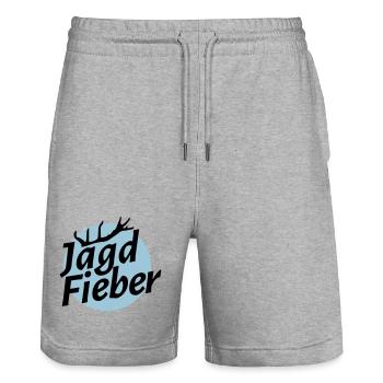 Jagdfieber - Stanley/Stella Unisex Bio Joggingshorts Trainer  - Grau meliert - Vorne - Nik (191cm) & Marisol (170cm)