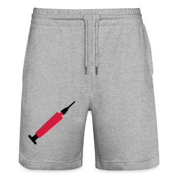 spritze - Stanley/Stella Unisex Bio Joggingshorts Trainer  - Grau meliert - Vorne - Nik (191cm) & Marisol (170cm)