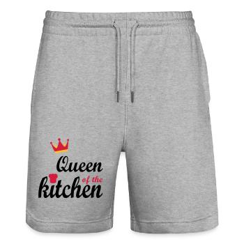 cooking - Stanley/Stella Trainer Unisex Organic Jogging Shorts - heather grey - Front - Nik (191cm) & Marisol (170cm)