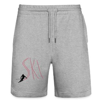 Ski - Stanley/Stella Unisex Bio Joggingshorts Trainer  - Grau meliert - Vorne - Nik (191cm) & Marisol (170cm)
